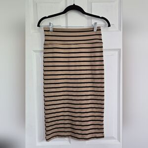 Striped Tan and Black Women's Pencil Skirt | Soho Lady | Size L